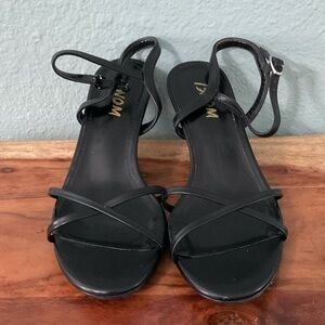 Black Strappy Kitten Heels